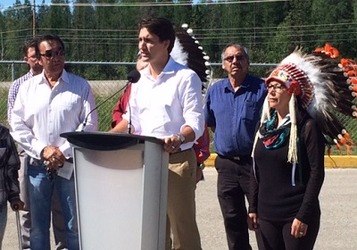 In La Ronge, Liberal’s Trudeau talks climate change, first minister’s meetings