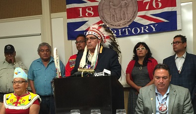 Chief Wallace Fox in the summer following the Transparency Act court challenge in Saskatoon. Photo by Mervin Brass