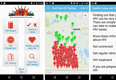 A screenshot of the new app launched by the Northern Health Communities Partnership.