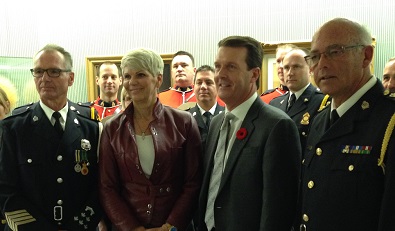 Police funding announcement in Regina. Photo by Manfred Joehnck