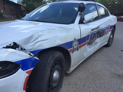Two men arrested after suspect vehicle makes dramatic attempt to evade Prince Albert officers