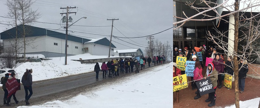 NORTEP-NORPAC students march against province’s plan for Northlands College to take over programming