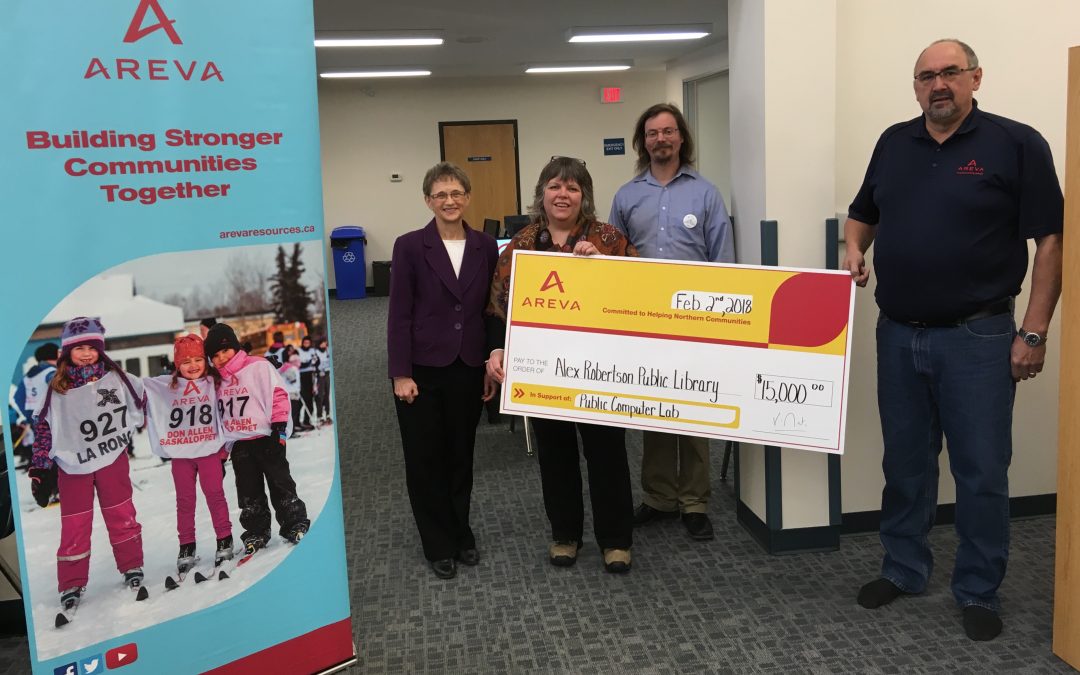 La Ronge library receives $15,000 donation from AREVA