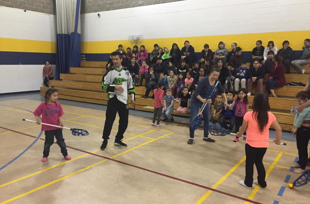 Saskatchewan Rush players go to La Loche to teach students about lacrosse