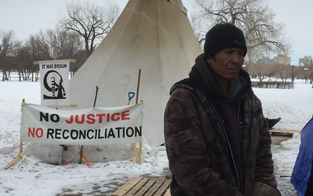 Protest to raise awareness for Indigenous issues near legislature marks day 45