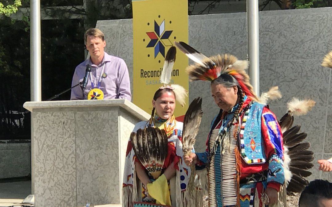 Reconciliation flag raised at Saskatoon city hall