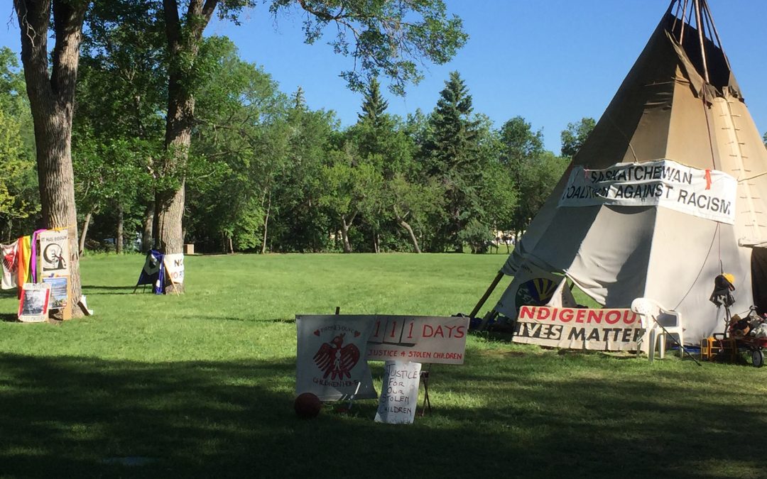 Protesters camp on Wascana grounds remains, despite negotiated eviction