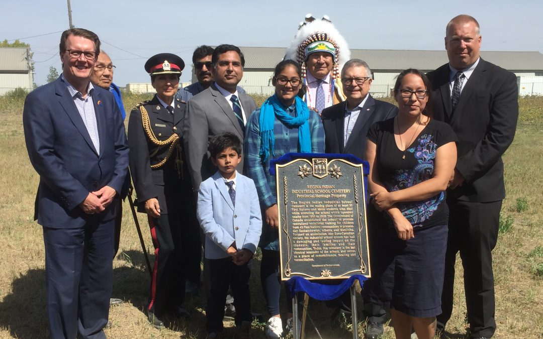 Former Regina Residential School gravesite, now has cemetery plaque to honour the buried children