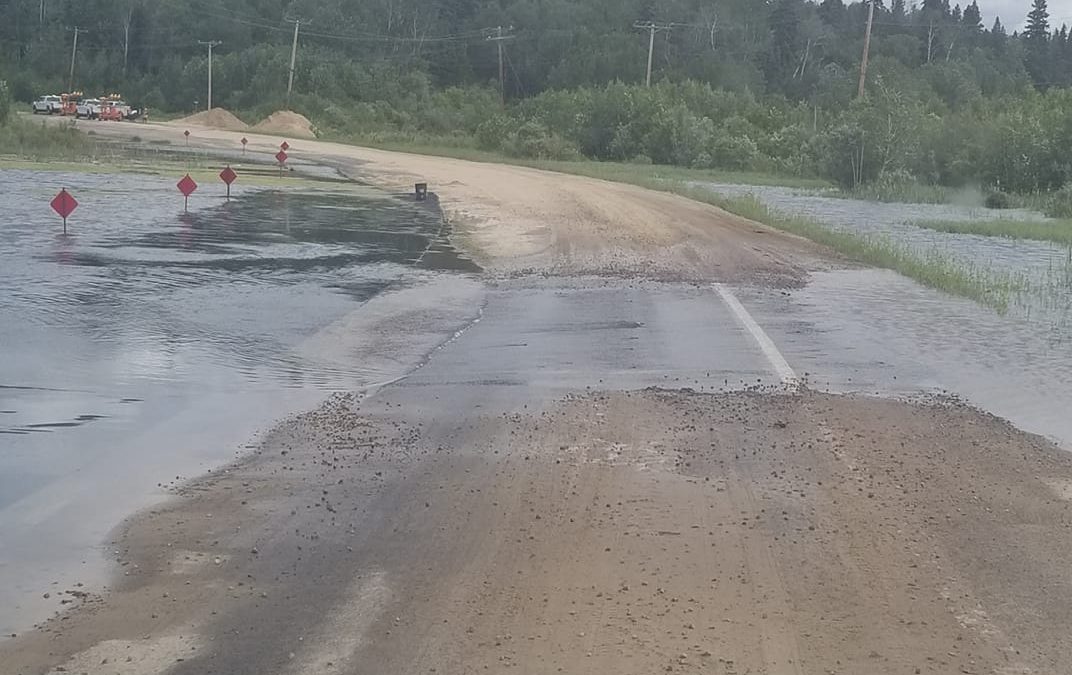 Highway 165 near Beauval taking on water