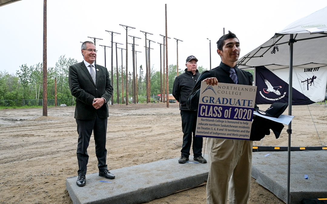 Northlands College powerline technician program holds outdoor graduation for 12