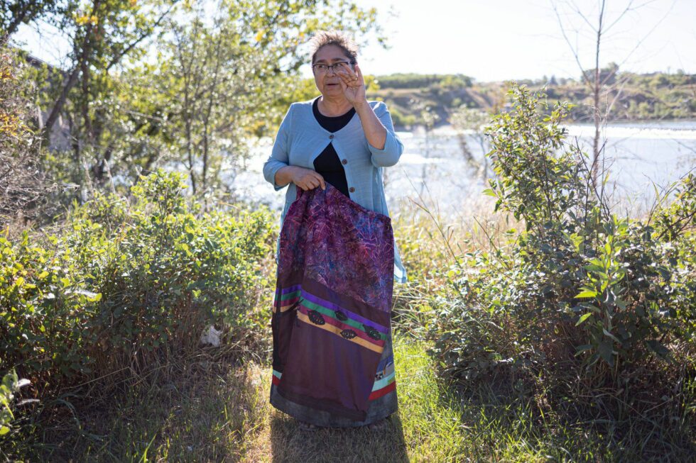 La Ronge artist Nancy Lafleur crafts 'story skirts' that celebrate